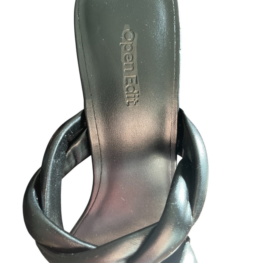 Open Edit Remmy Twist Black Heeled Sandal. - Picture 3 of 3